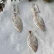 نیم ست زنانه طلا طرح برگ کد MT932
