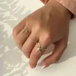 انگشتر طلا زنانه مینیمال دو ستاره کد MT307
