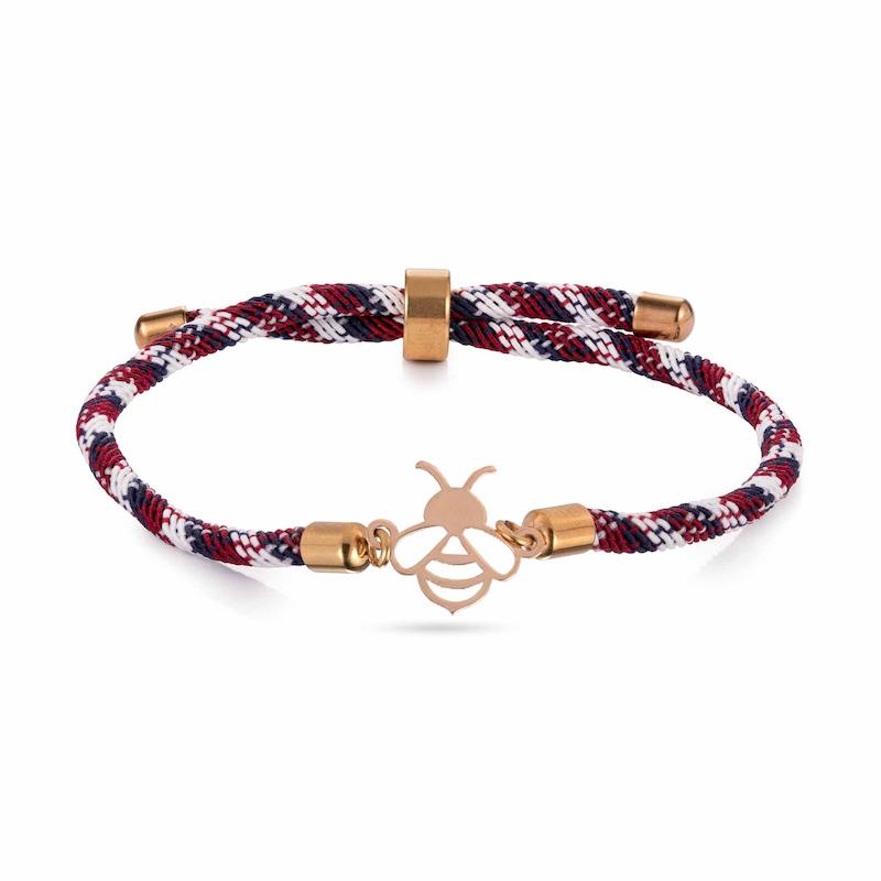 دستبند طلا زنانه مدل آسانسوری طرح زنبور کد MT1506