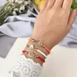 دستبند طلا زنانه مدل آسانسوری طرح برگ کد MT1473