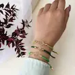 دستبند طلا زنانه مدل آسانسوری طرح برگ کد MT1502