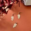 نیم ست طلا زنانه میکرو طرح برگ کد MT1435
