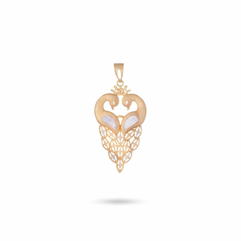 آویز گردنبند طلا زنانه طرح طاووس کد MT1796