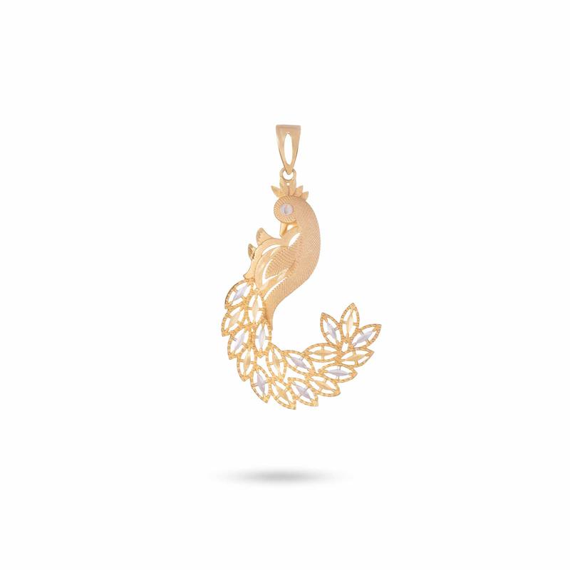 آویز گردنبند طلا زنانه طرح طاووس کد MT1797