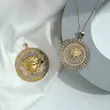 آویز گردنبند طلا زنانه تراش طرح ورساچه کد MT1789