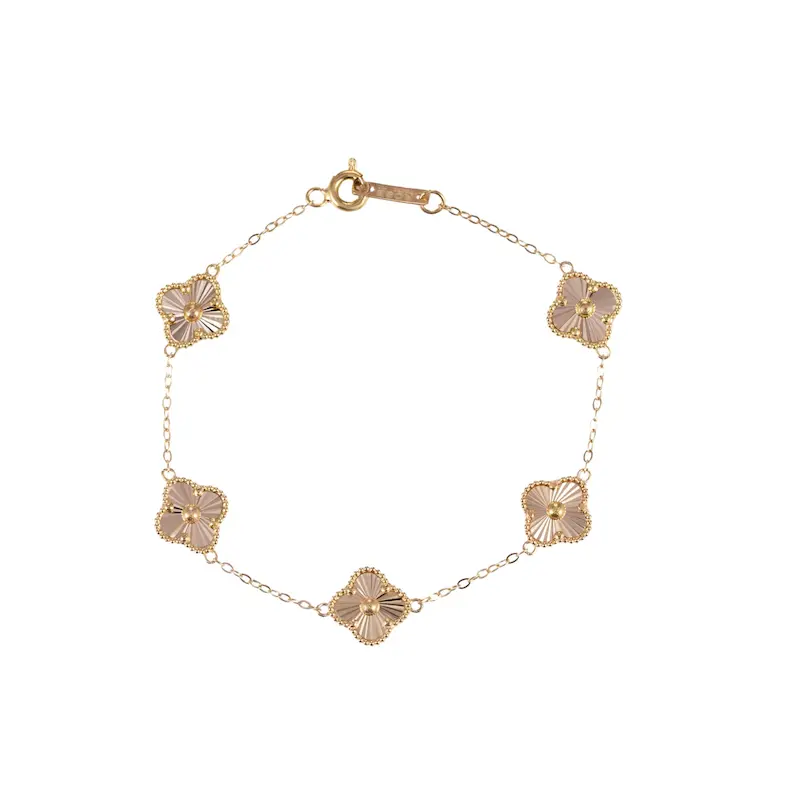 دستبند طلا زنانه زنجیری طرح ونکیلیف رز کد MT1877