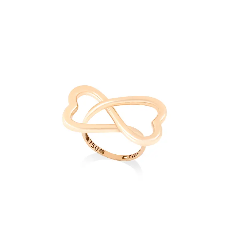 انگشتر طلا زنانه طرح قلب متصل کد MT1914