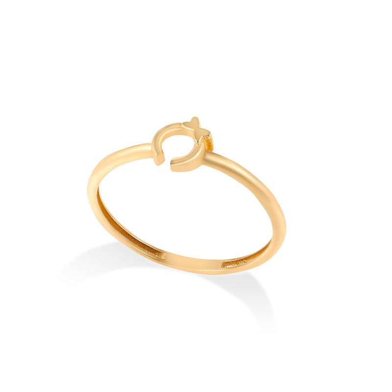 انگشتر طلا زنانه مینیمال طرح دایره و پاپیون کد MT1890