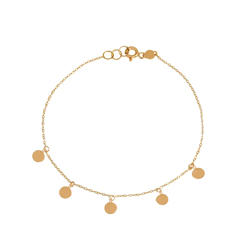 دستبند طلا زنانه زنجیری طرح دایره کد MT2134