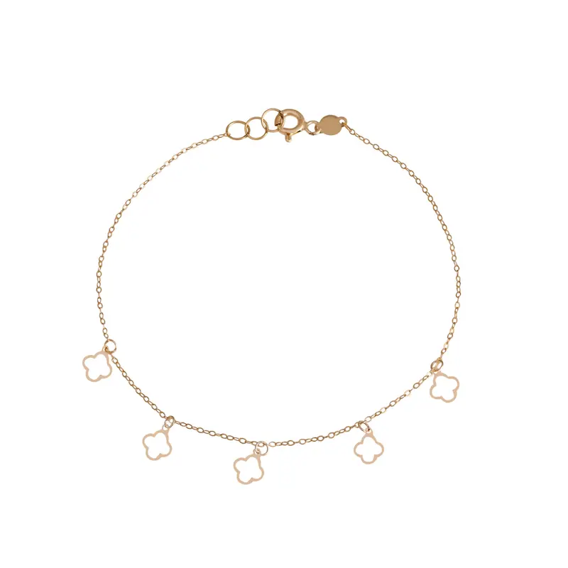 دستبند طلا زنانه زنجیری طرح ونکلیف کد MT2137