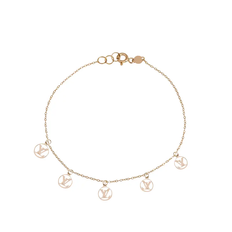 دستبند طلا زنانه زنجیری طرح لویی ویتون کد MT2139