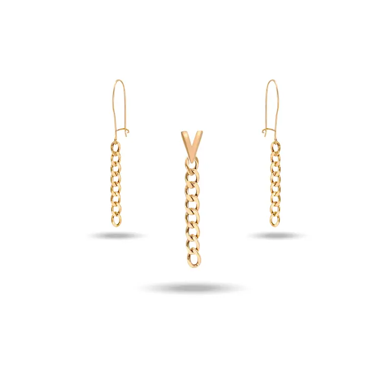 نیم ست طلا زنانه طرح کارتیه کد MT2155