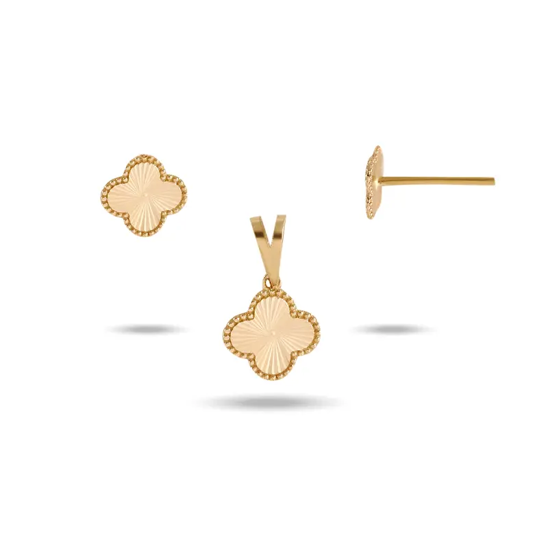 نیم ست طلا زنانه طرح ونکلیف کد MT2118