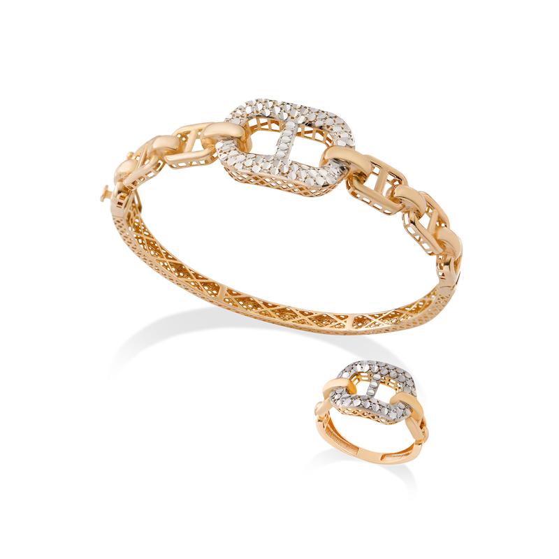 نیم ست طلا زنانه طرح کارتیه کد MT1961