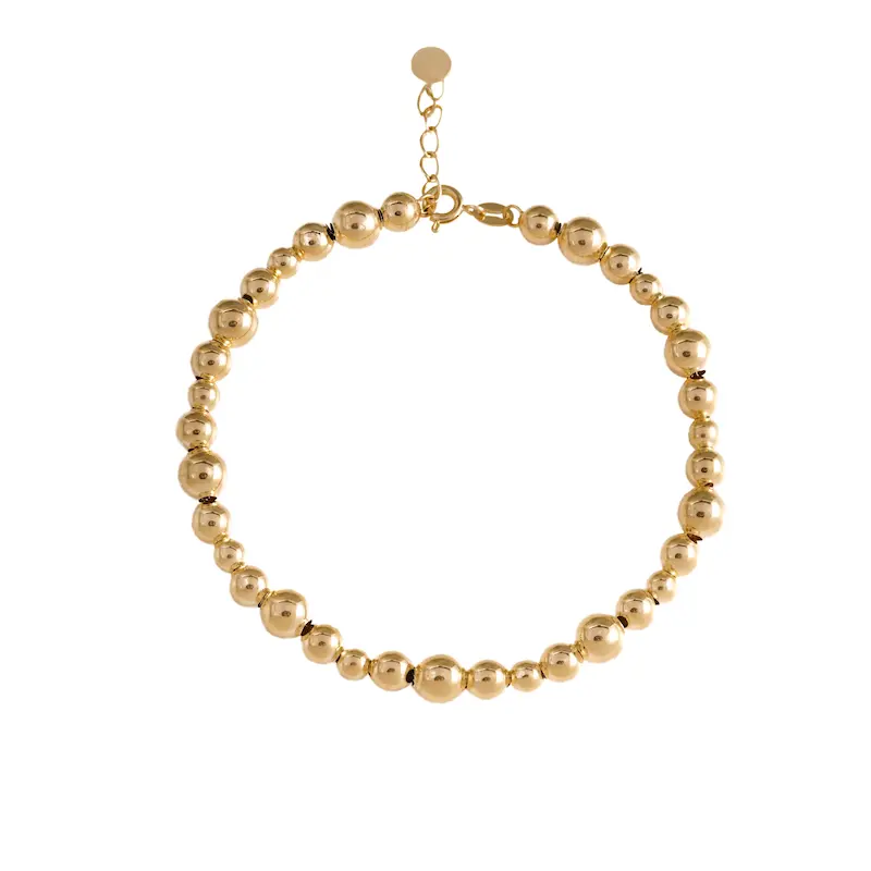 دستبند طلا زنانه زنجیری طرح توپی کد MT1964