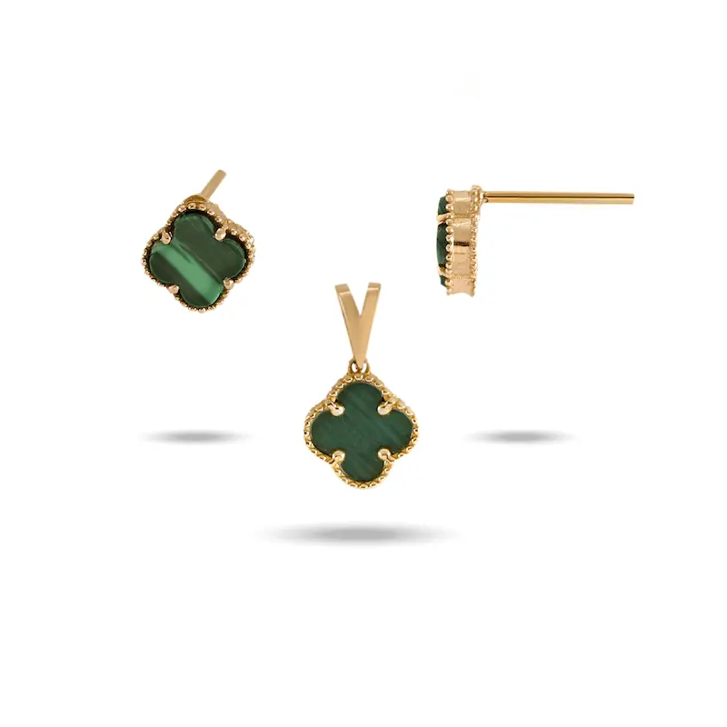 نیم ست طلا زنانه طرح ونکلیف کد MT2121