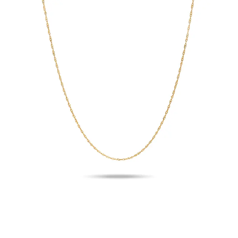 زنجیر طلا زنانه ریز بافت طرح طنابی کد MT1967