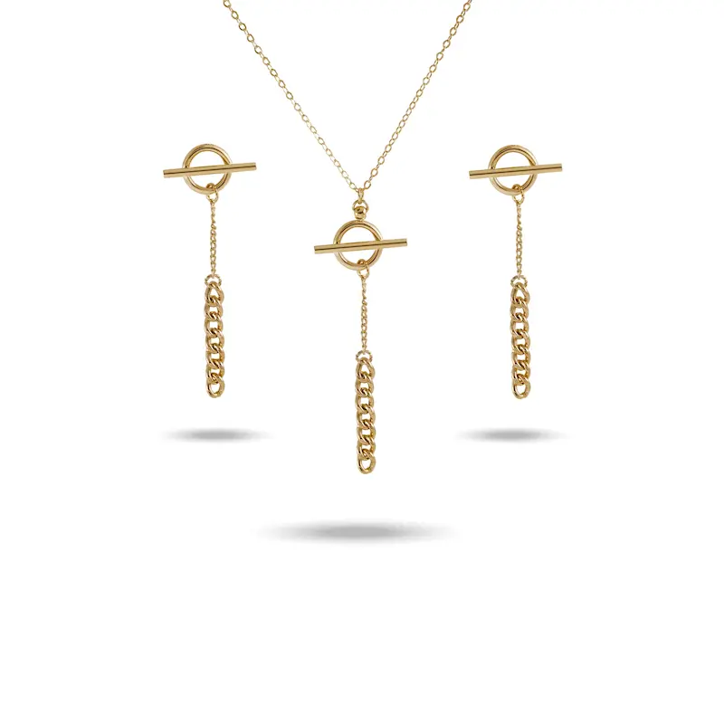 نیم ست طلا زنانه طرح تاج کد MT2170