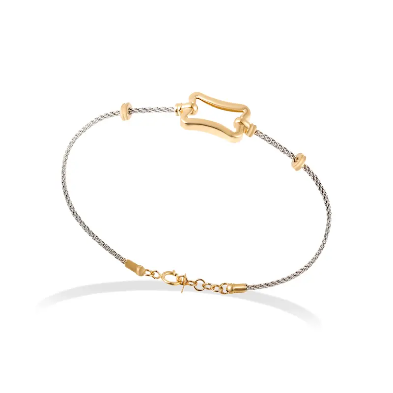 دستبند طلا زنانه فرد طرح مربع کد MT1902