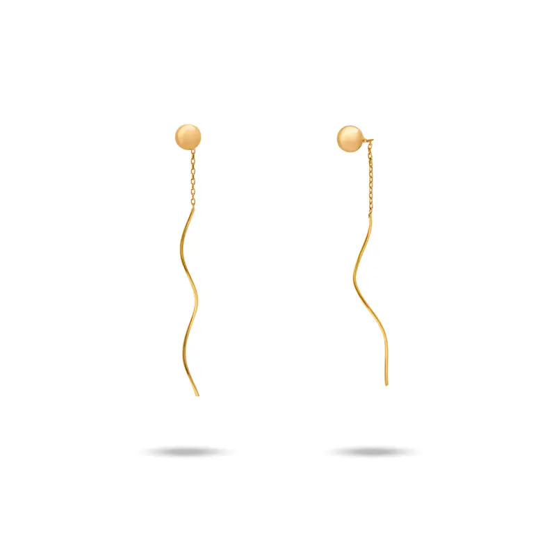 گوشواره طلا زنانه بخیه ای طرح توپی کد MT2267