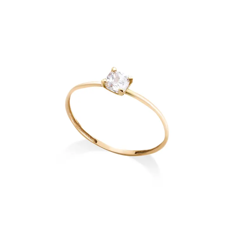 انگشتر طلا زنانه نگین دار سولیتر کد MT2193