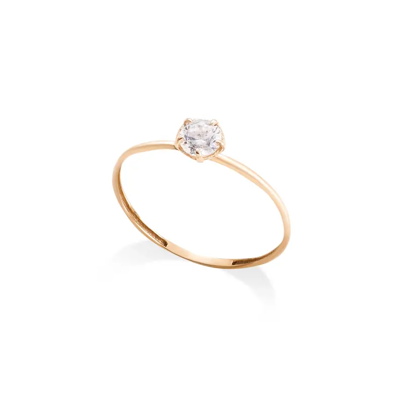 انگشتر طلا زنانه نگین دار سولیتر کد MT2194