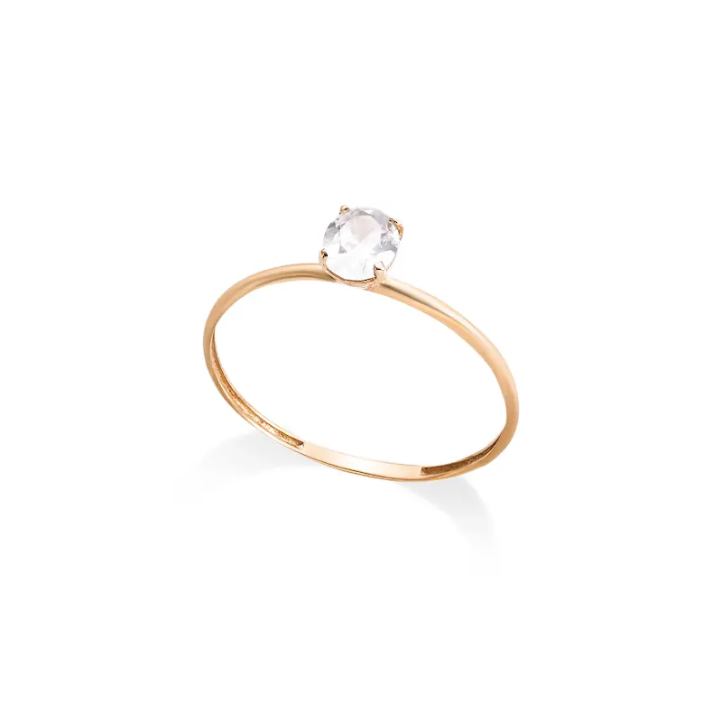 انگشتر طلا زنانه نگین دار سولیتر کد MT2195