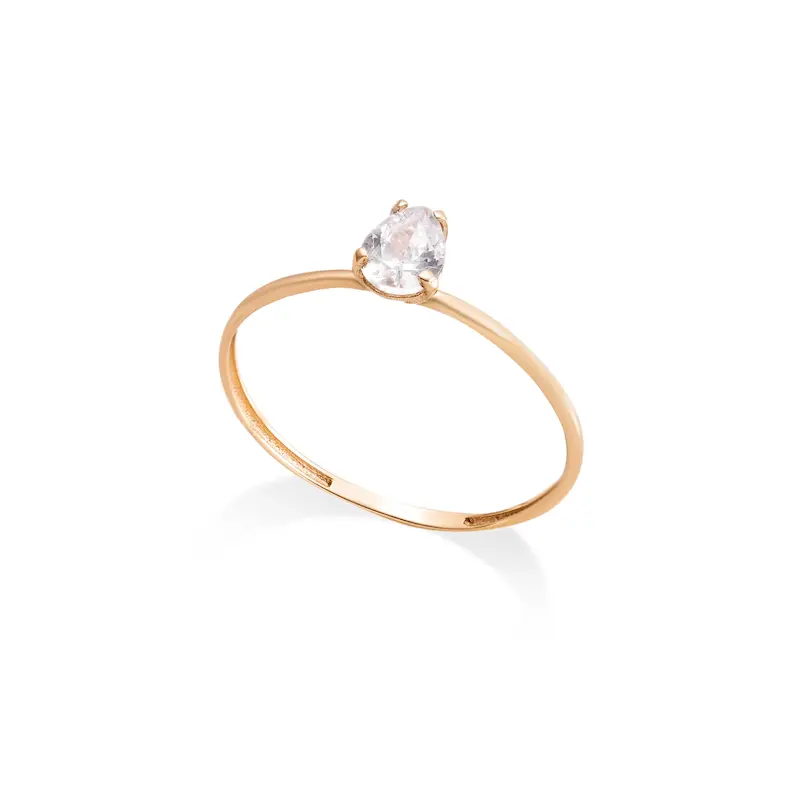 انگشتر طلا زنانه نگین دار سولیتر کد MT2196