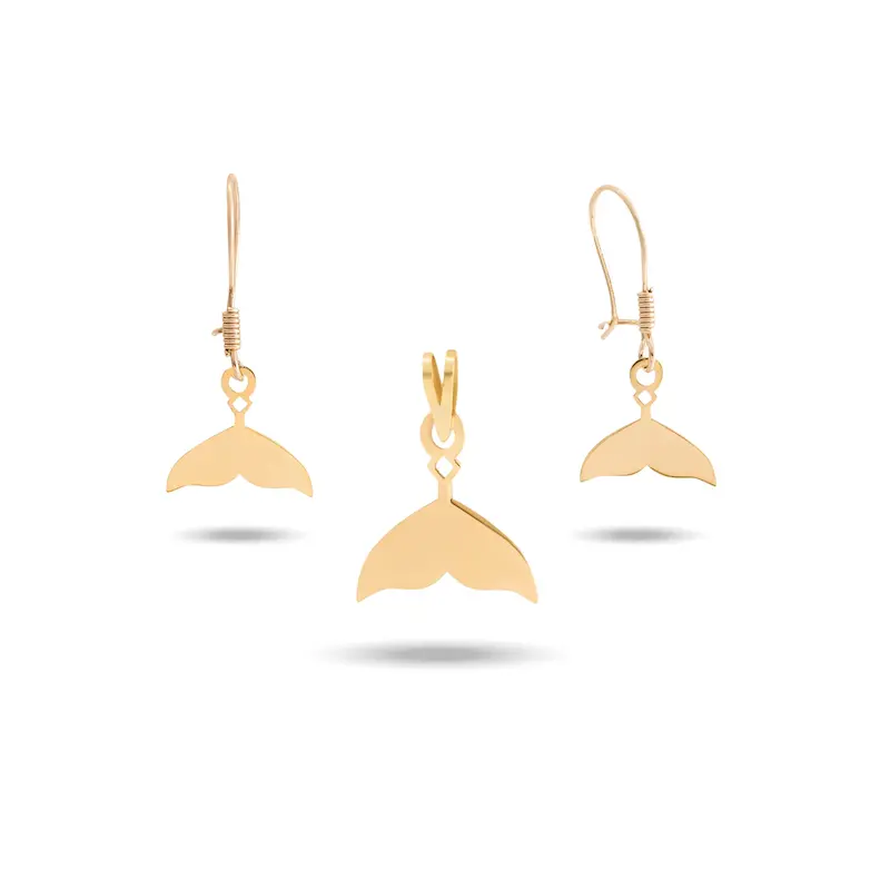 نیم ست طلا زنانه طرح دم وال کد MT2201