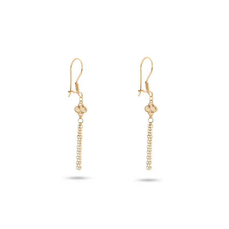 گوشواره طلا زنانه آویزدار طرح ونکیلف کد MT1926