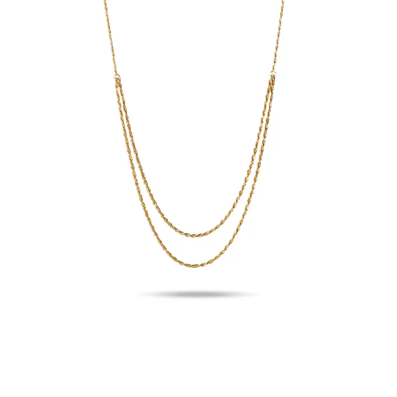 گردنبند طلا زنانه طرح طنابی دوبل کد MT2365