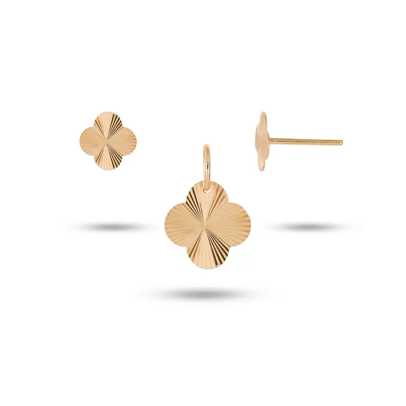 نیم ست طلا زنانه طرح ونکلیف کد MT2428