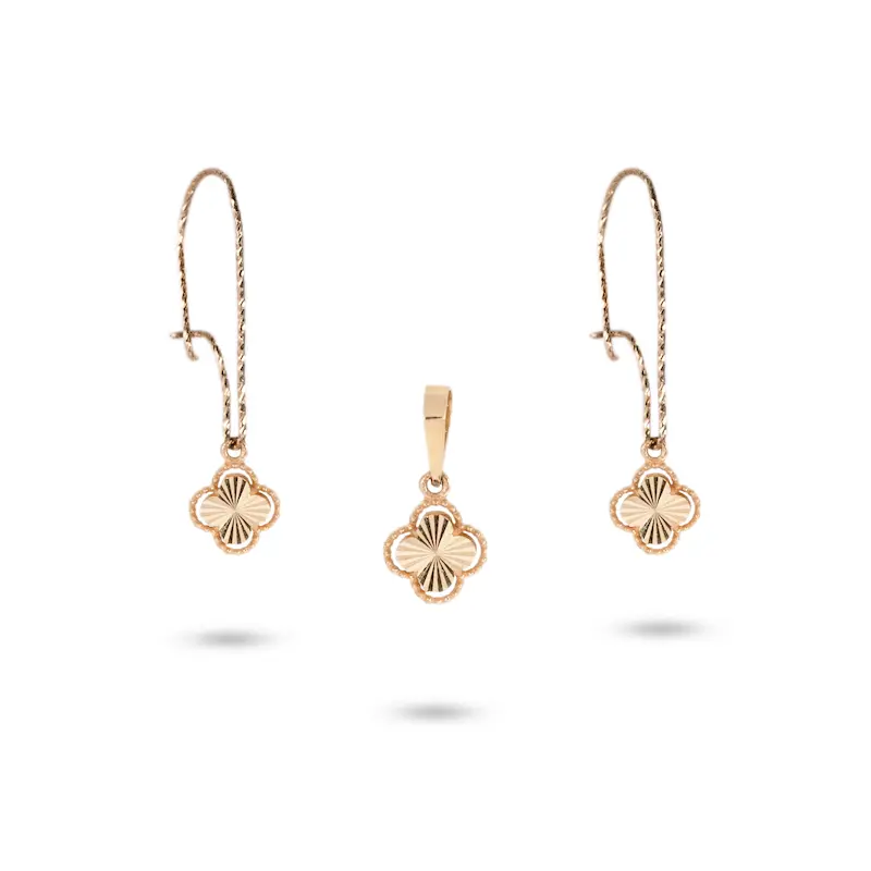 نیم ست طلا زنانه طرح ونکلیف کد MT2430