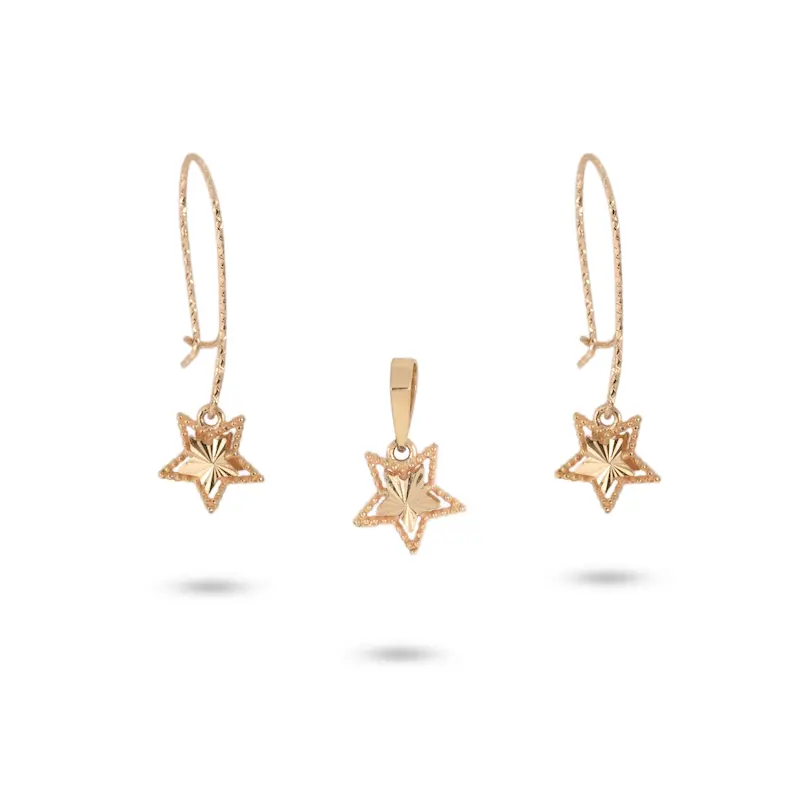 نیم ست طلا زنانه ونکلیف طرح ستاره کد MT2432