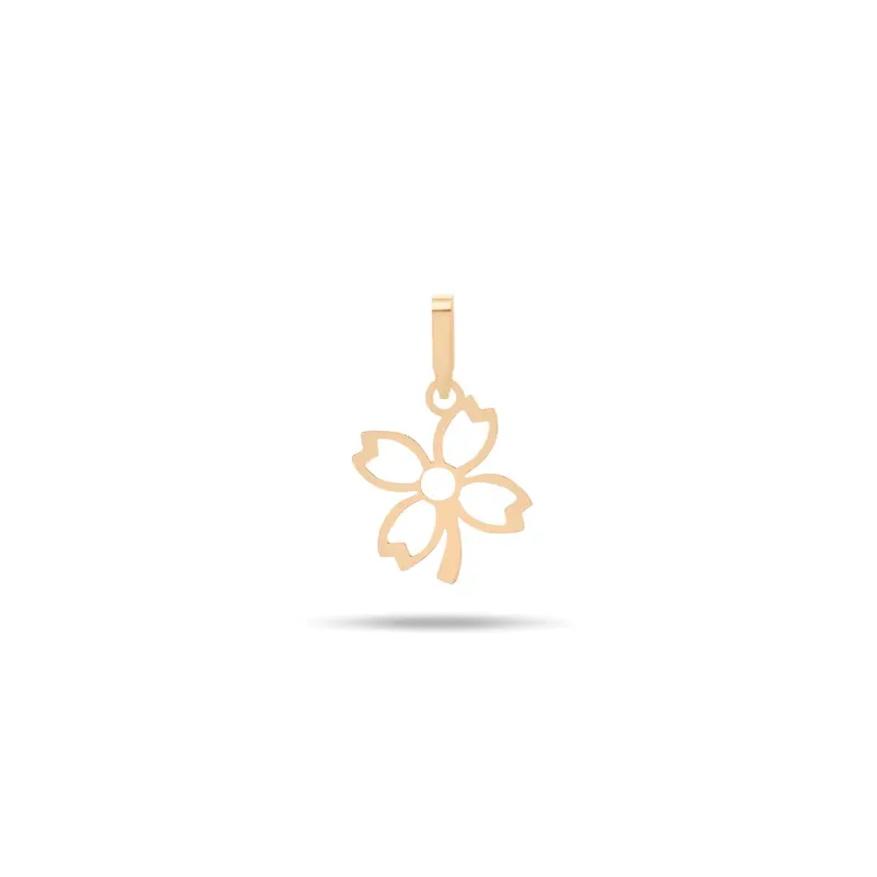 آویز گردنبند طلا زنانه طرح گل کد MT2035