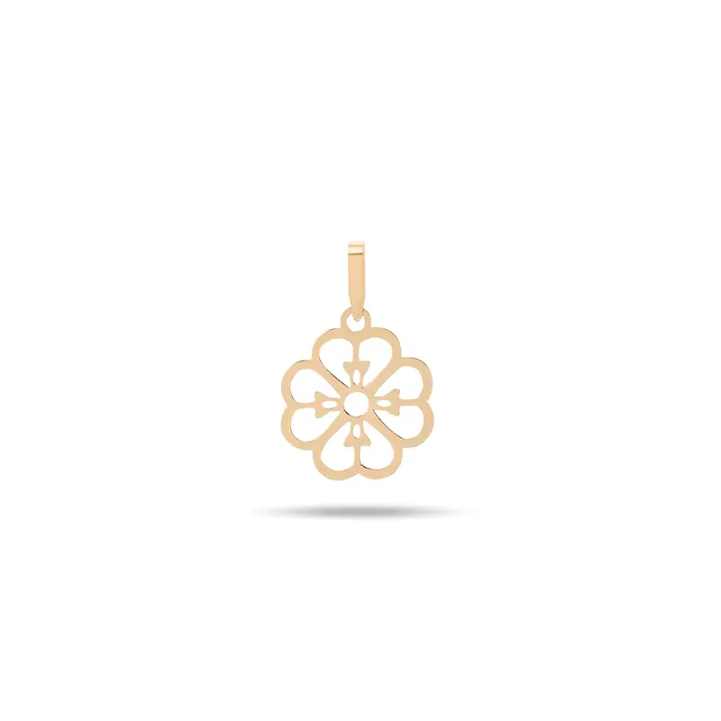 آویز گردنبند طلا زنانه طرح گل کد MT2036