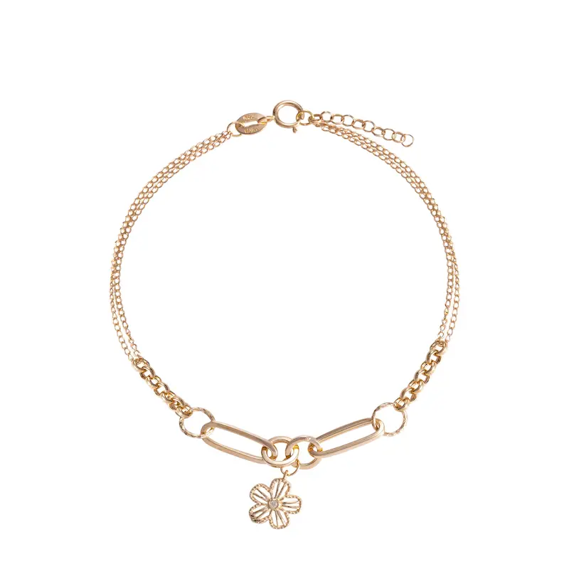 دستبند طلا زنانه تیفانی طرح گل کد MT2251