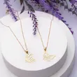 آویز گردنبند طلا زنانه طرح پروانه کد MT2438