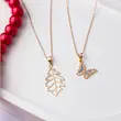 آویز گردنبند طلا زنانه ونکلیف طرح پروانه کد MT2440