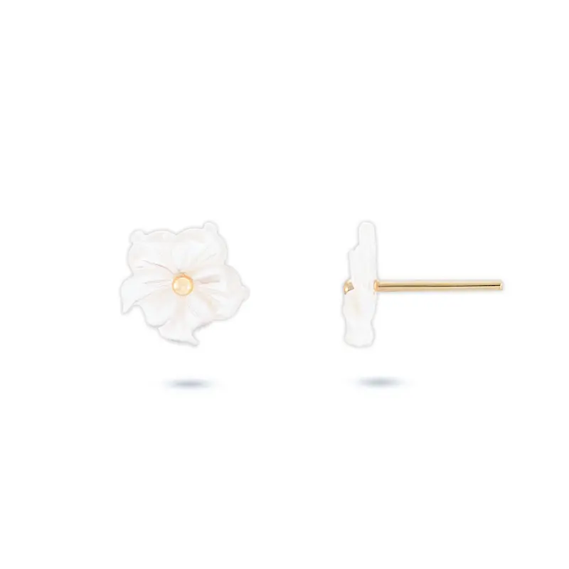 گوشواره طلا زنانه میخی طرح گل کد MT2312