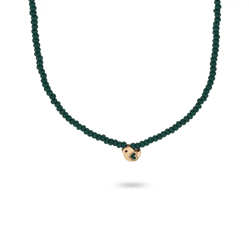 گردنبند طلا زنانه مرواریدی طرح پرنده کد MT2237