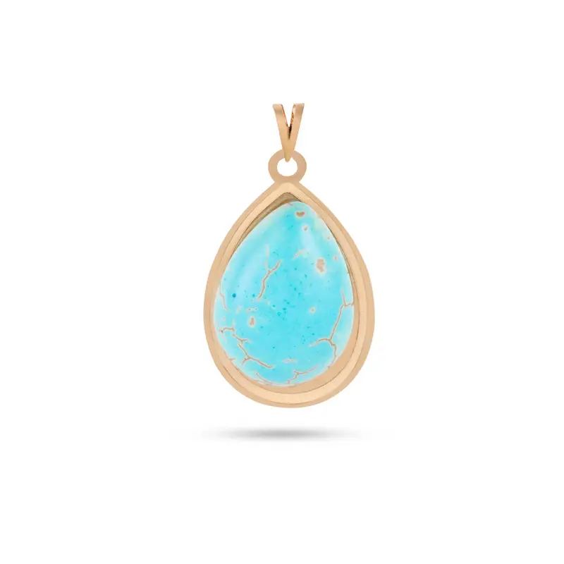 آویز گردنبند طلا زنانه طرح فیروزه کد MT2473