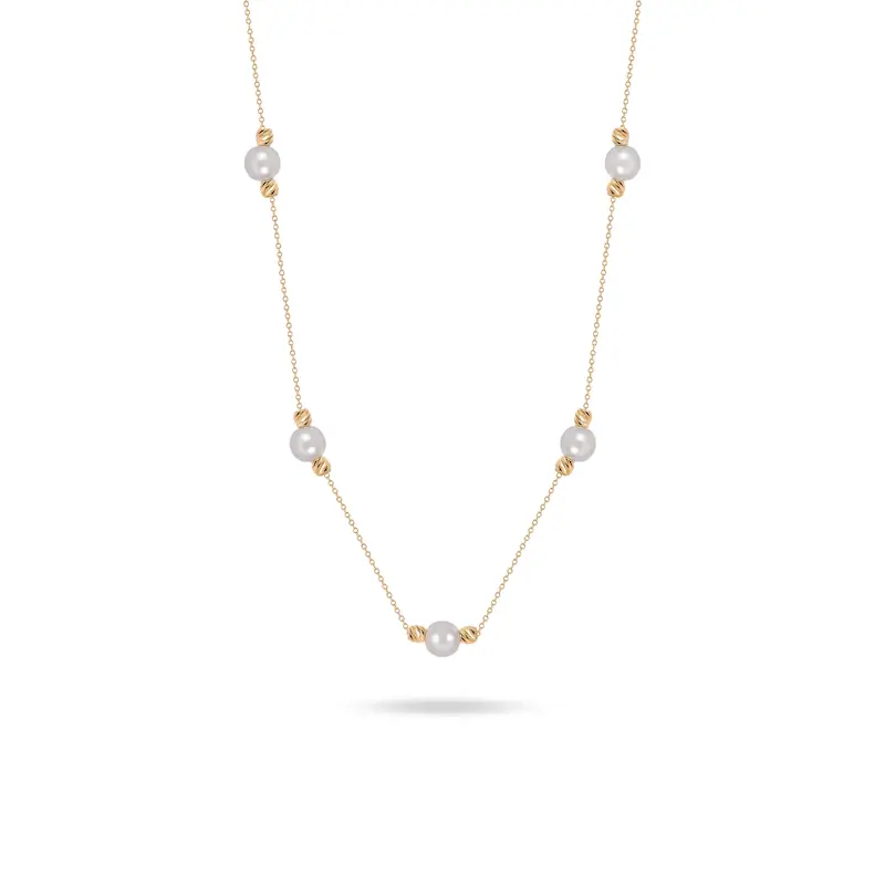 گردنبند طلا زنانه طرح مرواریددار کد MT2472