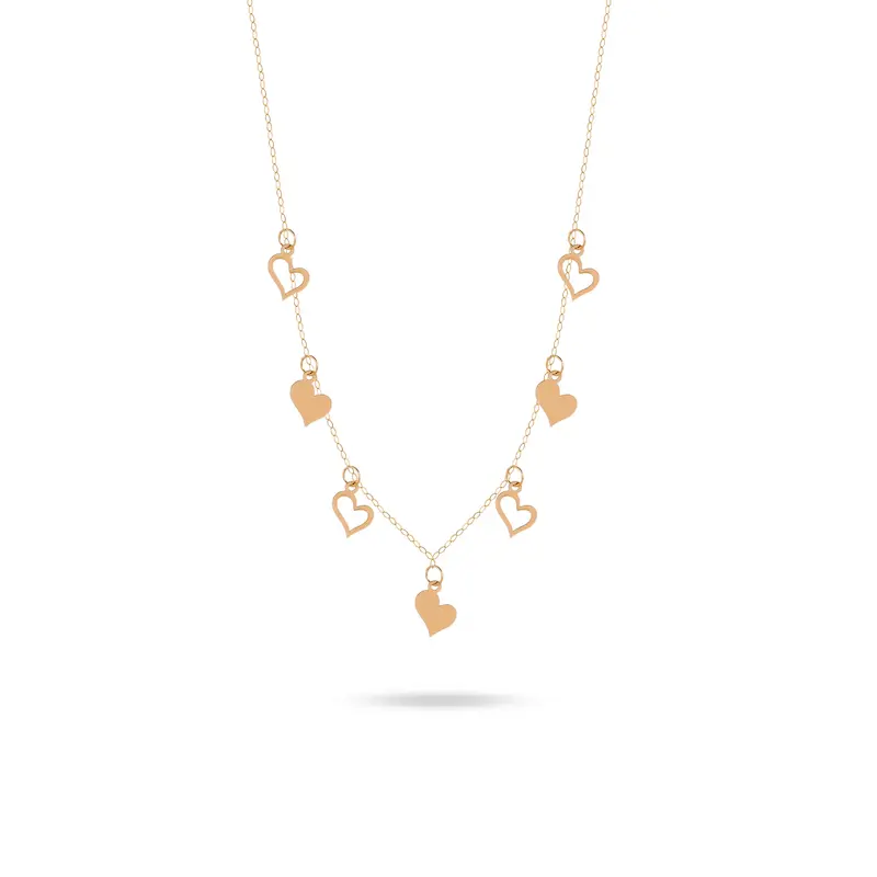 گردنبند طلا زنانه متصل طرح قلب کد MT2501