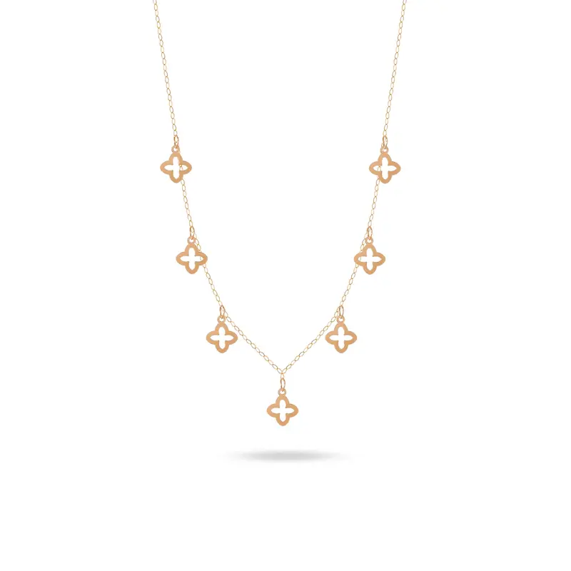 گردنبند طلا زنانه متصل طرح ونکلیف کد MT2502