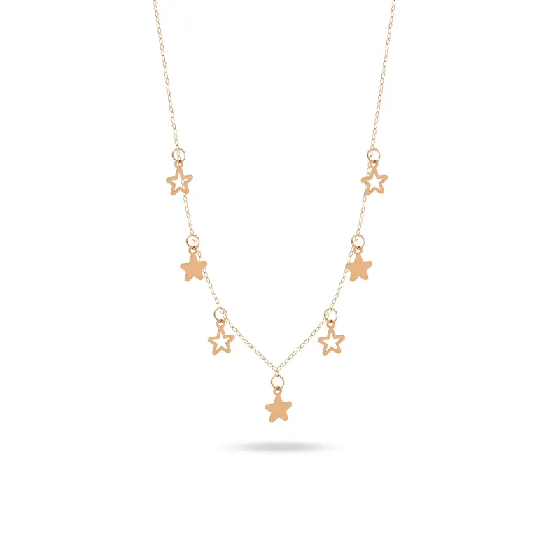 گردنبند طلا زنانه متصل طرح ستاره کد MT2503