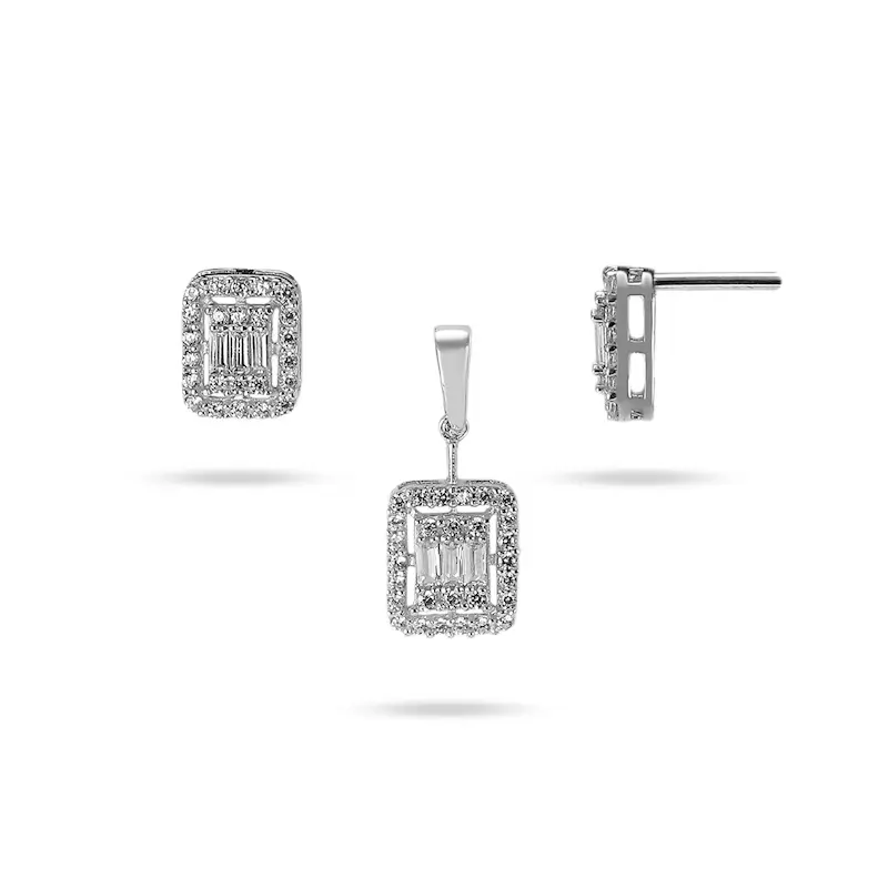 نیم ست طلا زنانه طرح سولیتر کد MT2507