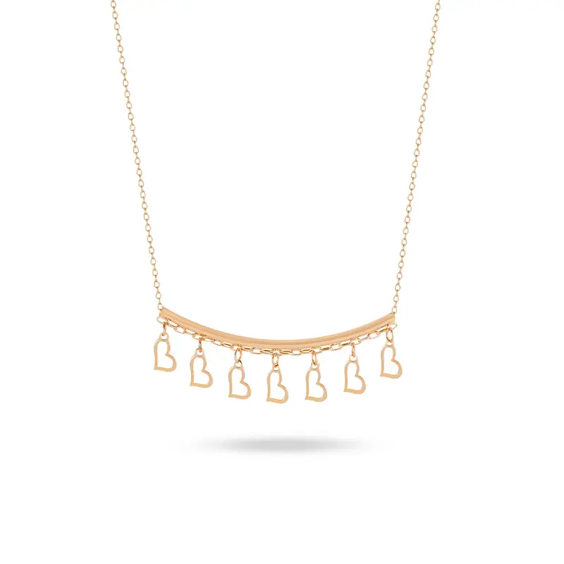 گردنبند طلا زنانه متصل طرح قلب کد MT2480