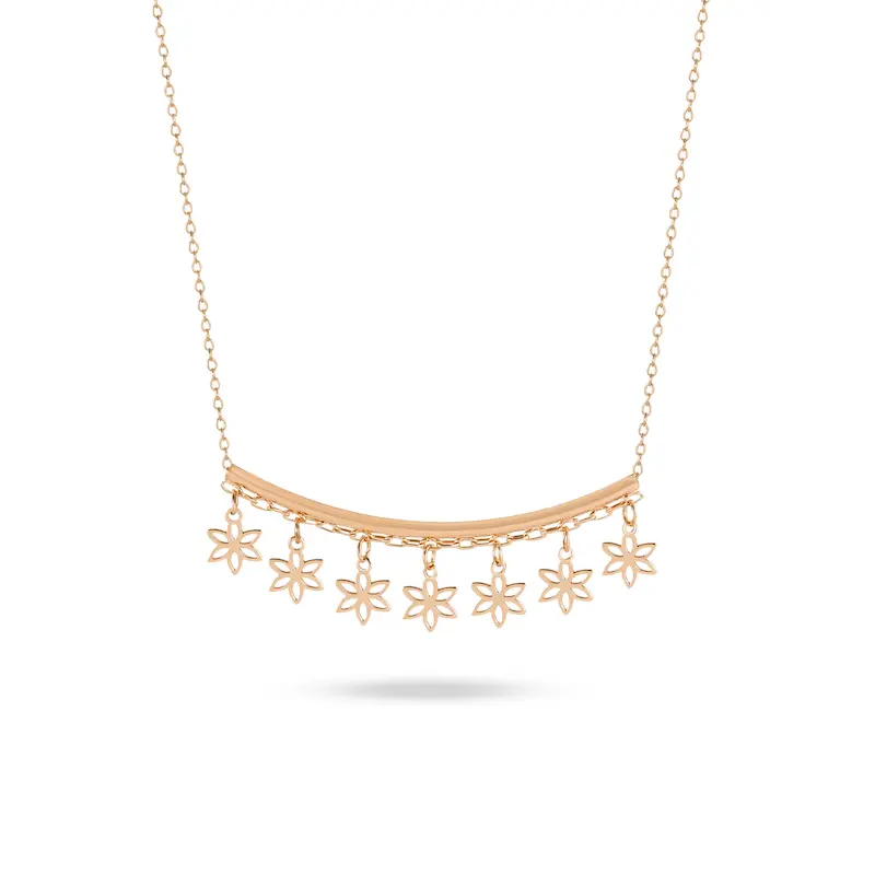 گردنبند طلا زنانه متصل طرح گل کد MT2514