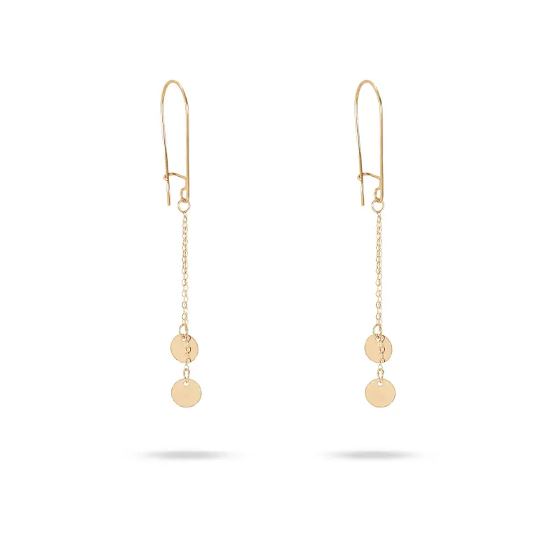 گوشواره طلا زنانه آویزدار طرح پولکی کد MT2513